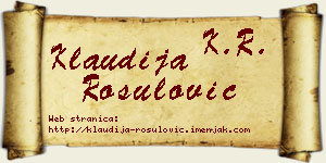 Klaudija Rošulović vizit kartica